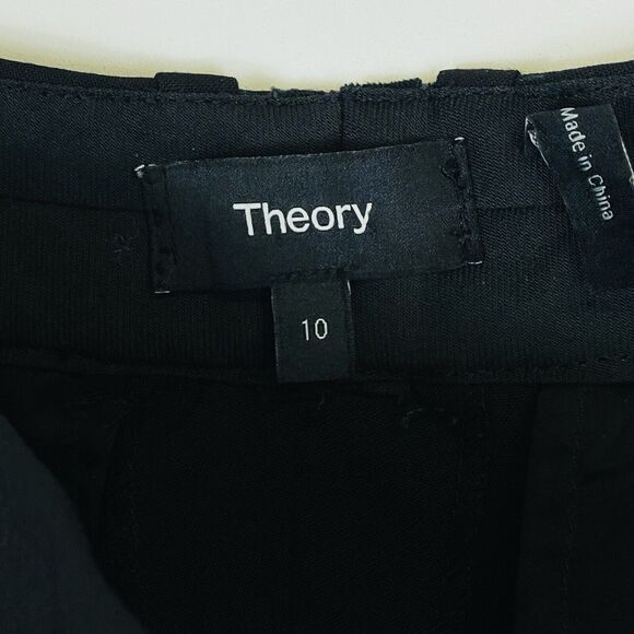 Theory Black Flare Side‎ Pockets Zip Front Dress Career Pants Trousers Womens 10 - Picture 6 of 6